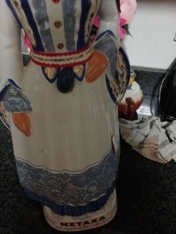 ANTIQUE ULTRA RARE VEILED PORCELAIN WOMAN DECANTER HAND PAINTED