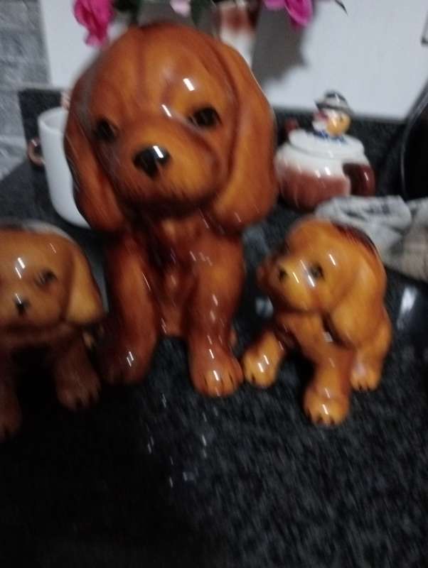 VINTAGE PORCELAIN DOG SET