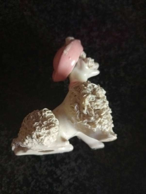 VINTAGE POODLE PORCEAIN  ORNAMENT
