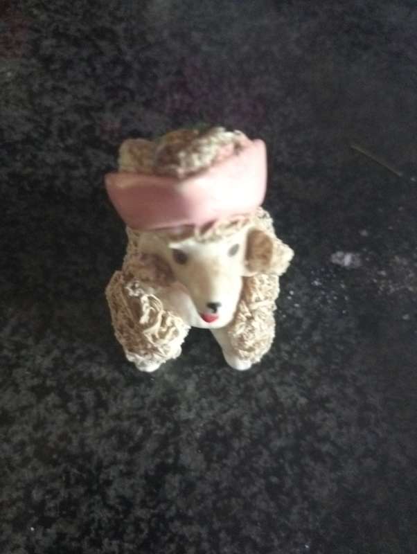 VINTAGE POODLE PORCEAIN  ORNAMENT