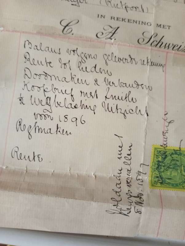 ANTIQUE PURCHASE DOCUMENT FOR  AM KRUGER FOR  THE FARM UITZICHT YEAR  1897