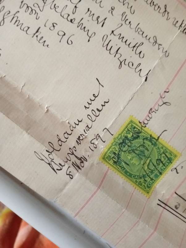 ANTIQUE PURCHASE DOCUMENT FOR  AM KRUGER FOR  THE FARM UITZICHT YEAR  1897