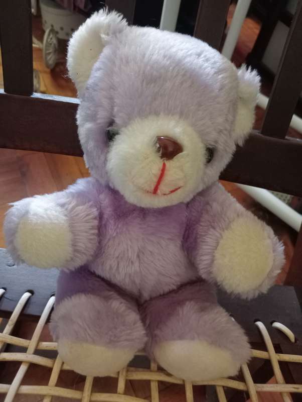 VINTAGE 30CM PURPLE STUFFED BEARLIKE NEW