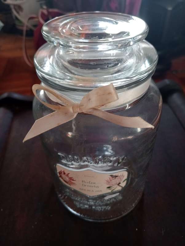 Vintage quality glasware bottle with lid