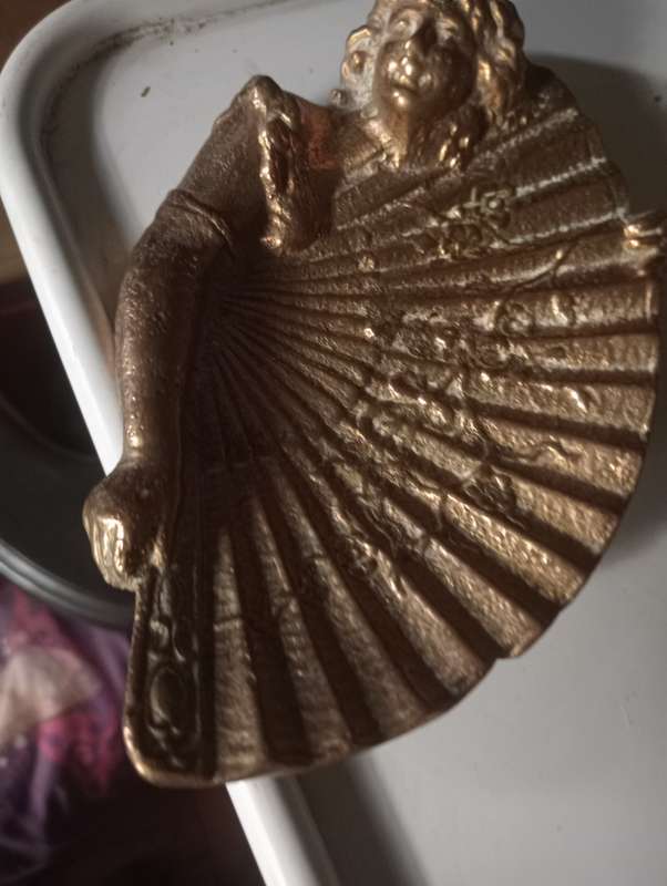 VINTAGE RARE BRASS BRONZE SOAP DISH