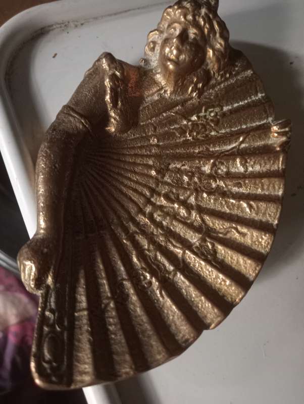 VINTAGE RARE BRASS BRONZE SOAP DISH