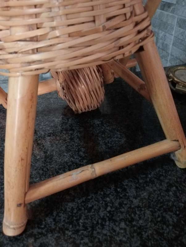 VINTAGE RATTAN WHEEL BARROW