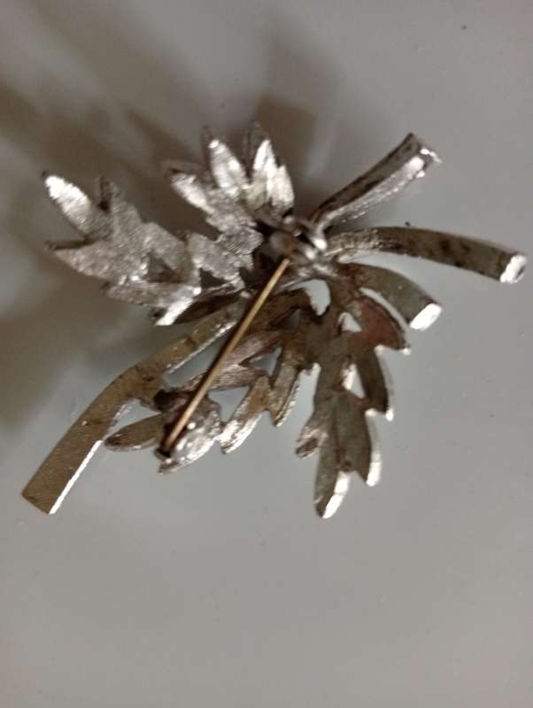 VINTAGE MACASITE FLORAL SPRAY BROOCH