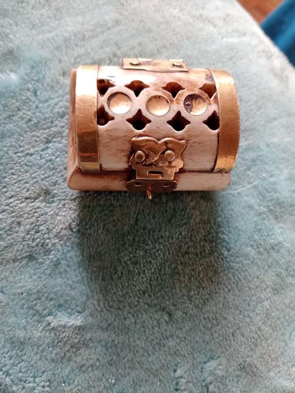 SMALL ANTIQUE CAMELBONE TRINKET BOX