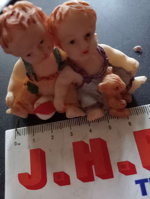 VINTAGE SMALL BABY BOY AND GIRL ORNAMEN