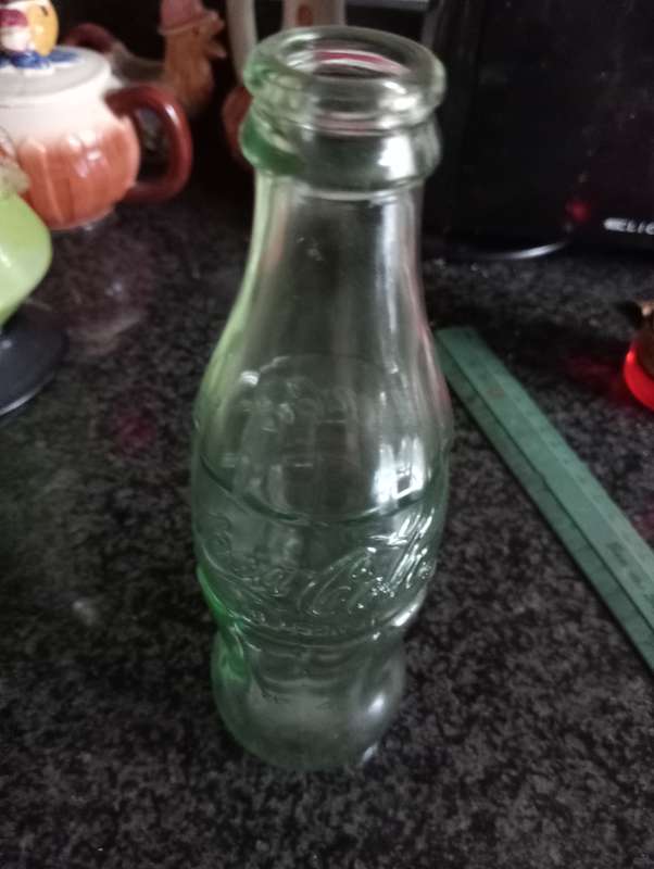 VINTAGE  SMALL GREEN GLASS COKE BOTTLE