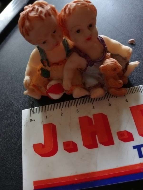 VINTAGE SMALL BABY BOY AND GIRL ORNAMEN