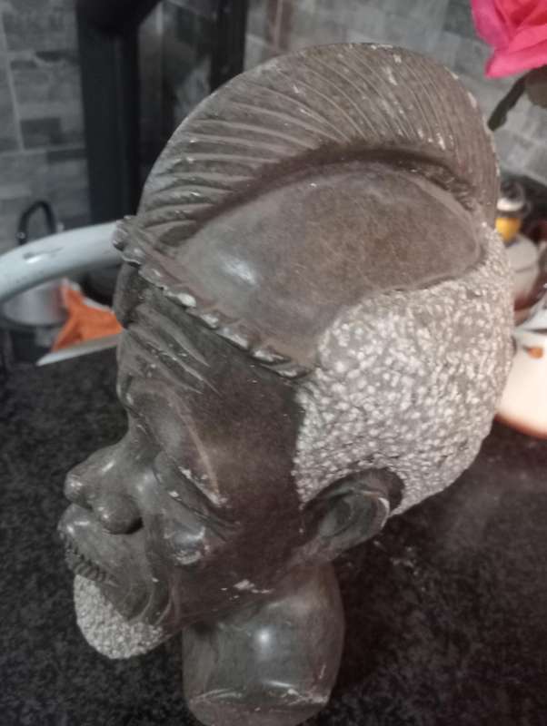VINTAGE  SOAPSTONE CARVING OF AN OLD MAN