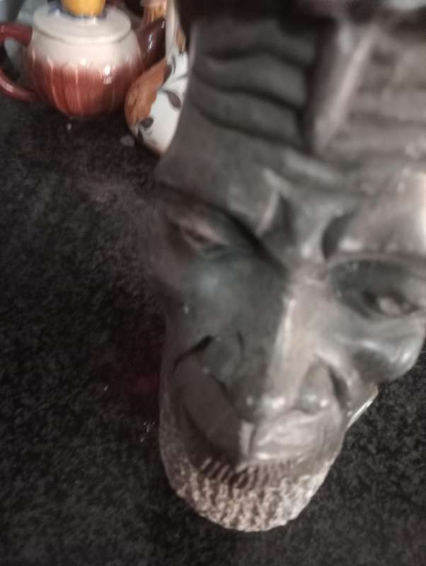 VINTAGE  SOAPSTONE CARVING OF AN OLD MAN