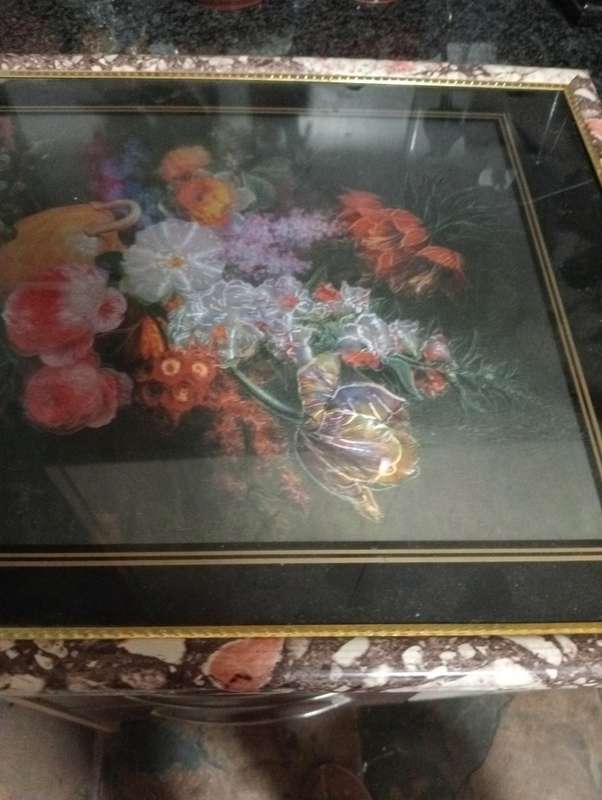 ANTIQUE FRAME WITH BEAUTIFULL PRINT  WITH GLASS