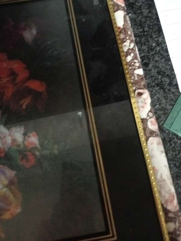 ANTIQUE FRAME WITH BEAUTIFULL PRINT  WITH GLASS