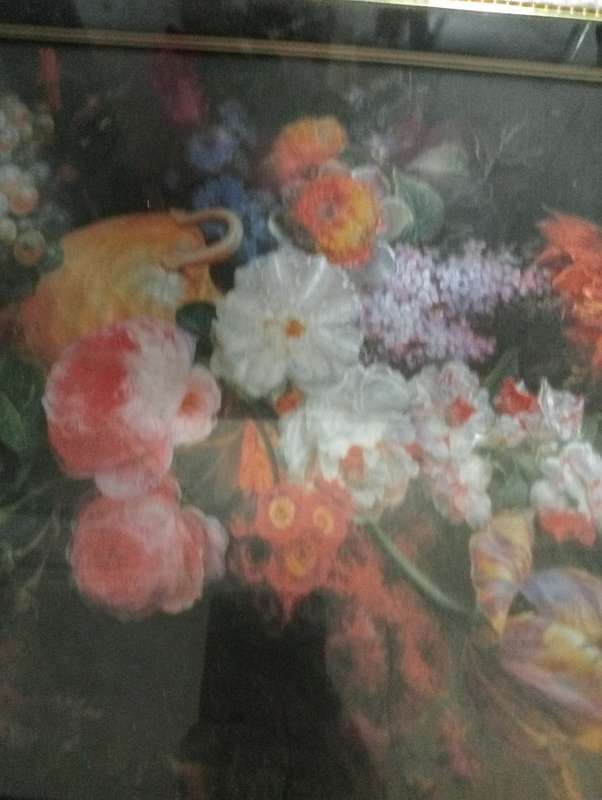 ANTIQUE FRAME WITH BEAUTIFULL PRINT  WITH GLASS