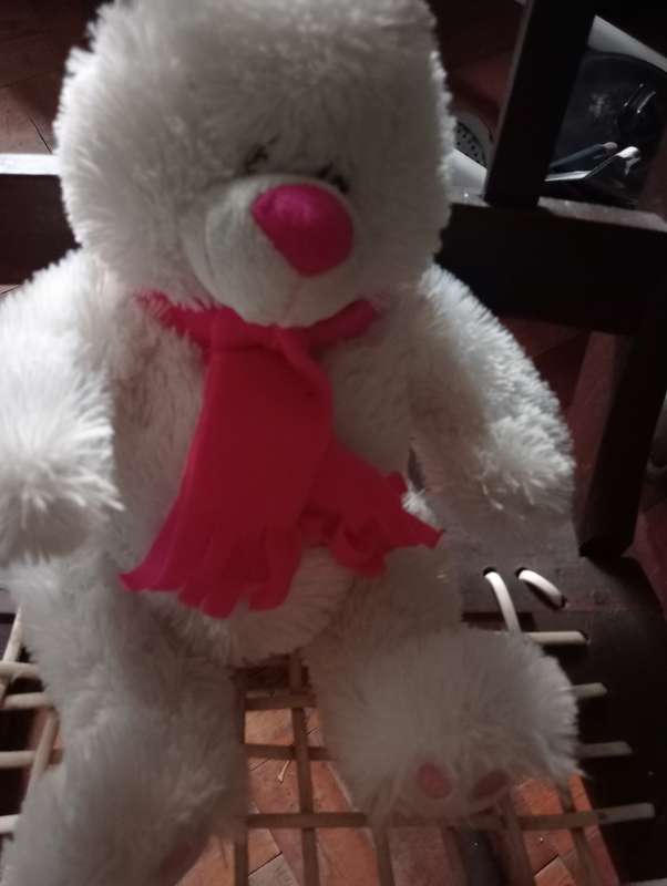 VINTAGE TEDDY WITH SCARF AROUN NECK