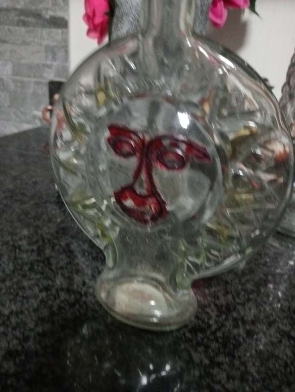VINTAGE ART DECO GLASS BOTTLE