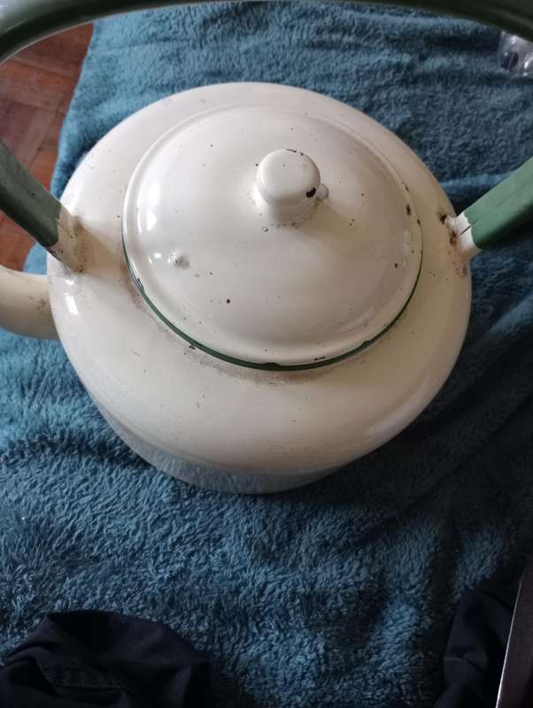 VINTAGE BIG ENAMEL  KETTLE