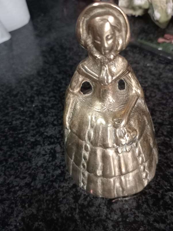 VINTAGE BRASS AND BRONZE VICTORIAN LADY BELL