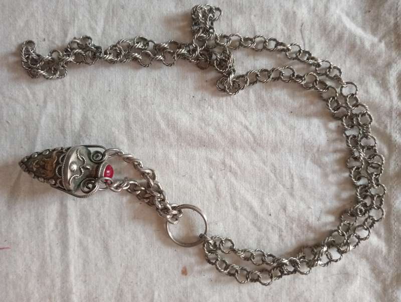 Vintage Costume jewelry chain with charm