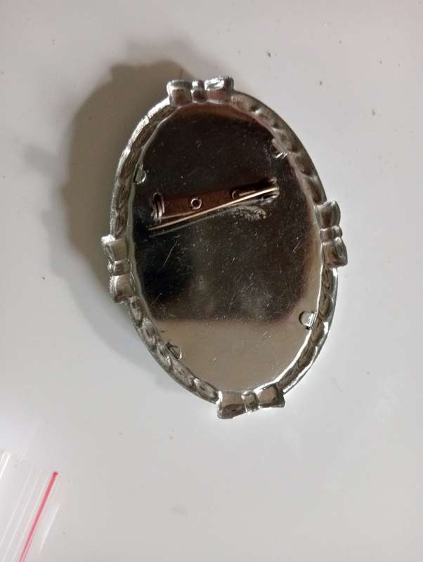 VINTAGE CROSSTITCH SHIP  SILVER PLATED BROOCH