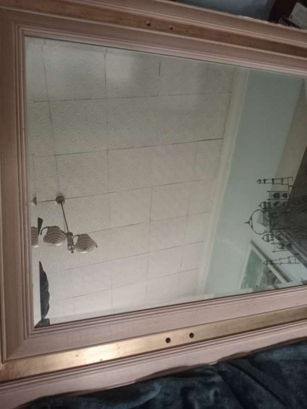 VINTAGE DOUBLE WOOD FRAMED MIRROR