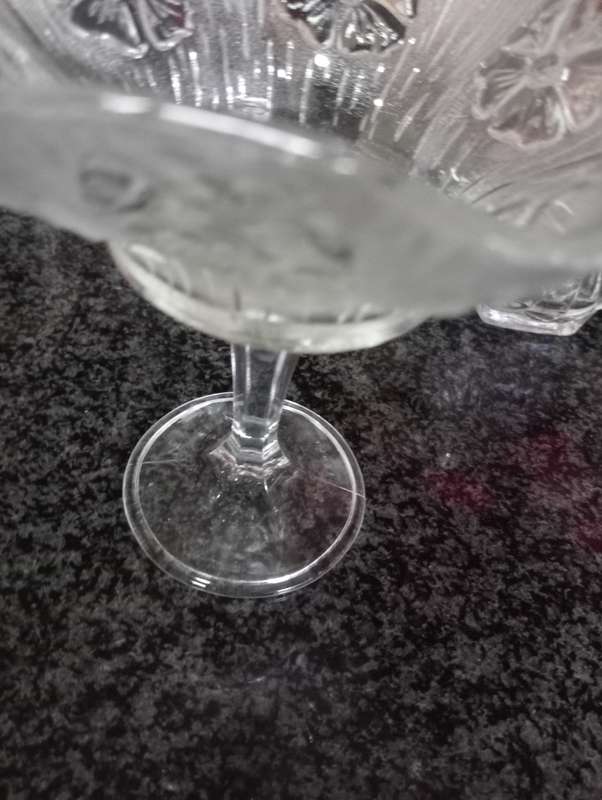 VINTAGE LONG STEM CUT GLASS HOLDER