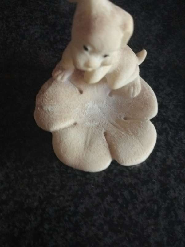 VINTAGE SMALL WHITE PUPPY  DOG ORNAMENT