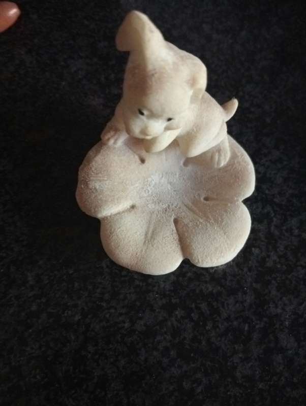 VINTAGE SMALL WHITE PUPPY  DOG ORNAMENT