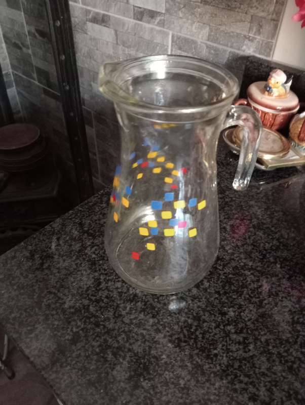 VINTAGE  GLASS WATER JUG