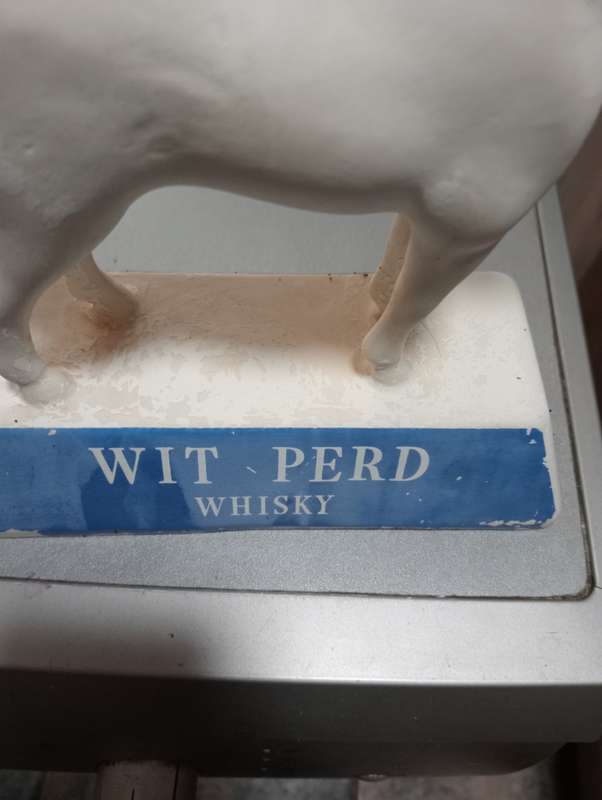 VINTAGE WHITE HORSE WHISKEY STAND