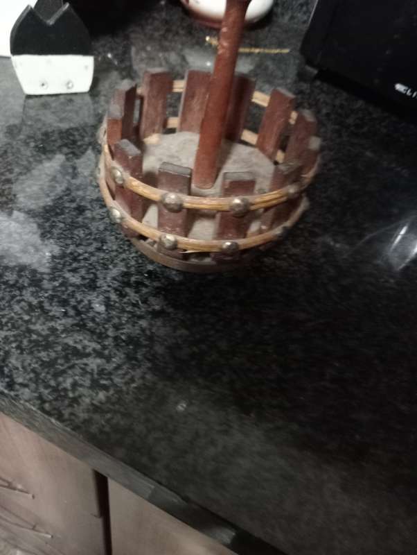 VINTAGE WOODEN NUTCRACKER  BOWL
