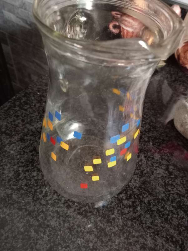 VINTAGE  GLASS WATER JUG