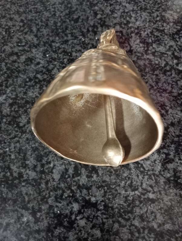 VINTAGE BRASS AND BRONZE VICTORIAN LADY BELL