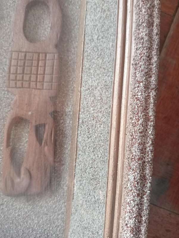 VINTAGE WOODEN SPOON AND FORK FRAMED WITH GLASS