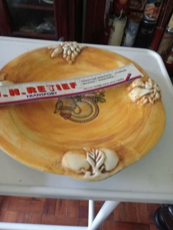 antique big decorated plate
