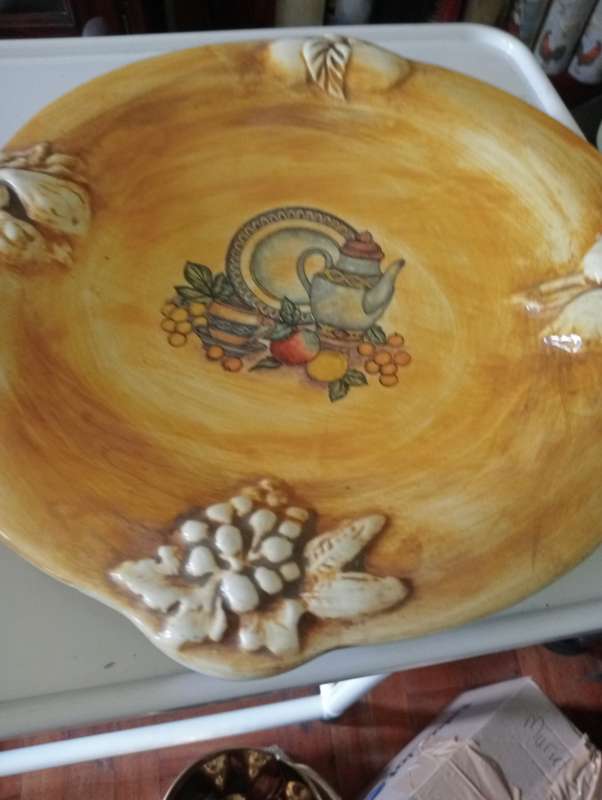 antique big decorated plate