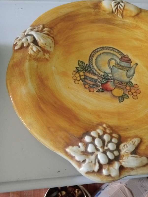 antique big decorated plate