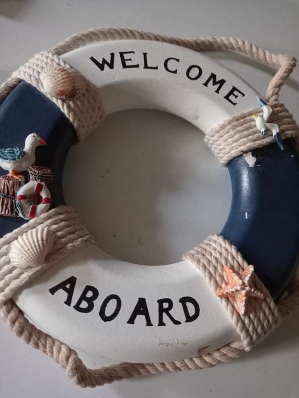 Vintage wooden fishermen decor set
