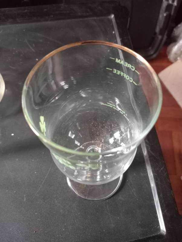 VINTAGE BIG IRISH COFFEE GILDED RIM GLASS