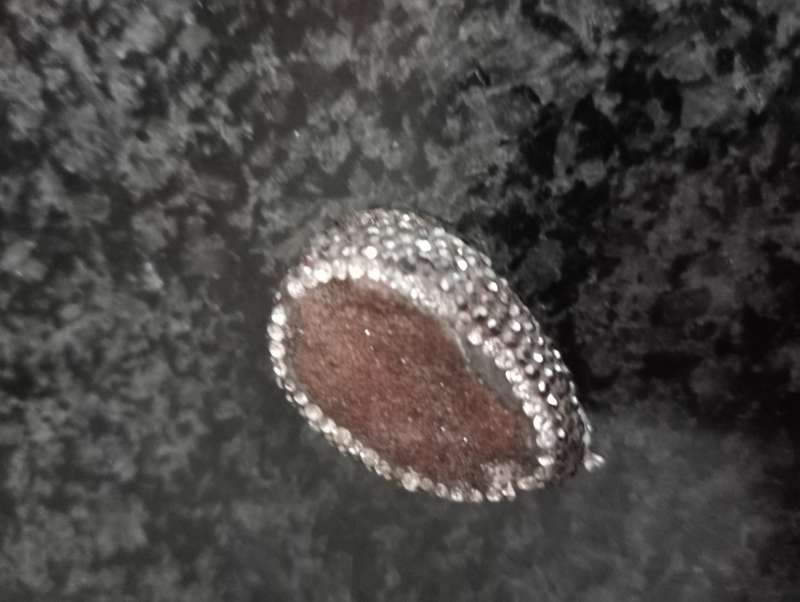 ANTIQUE DRUZY CHRYSOPRASE BROWN GEMSTONE SWAROFSKI CHRYSTALS 925 SILVER PENDANT