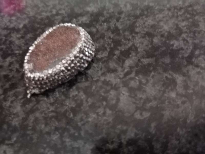 ANTIQUE DRUZY CHRYSOPRASE BROWN GEMSTONE SWAROFSKI CHRYSTALS 925 SILVER PENDANT