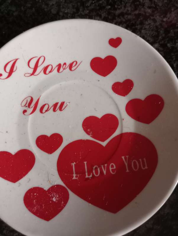 VINTAGE SMALL I LOVE YOU PLATE