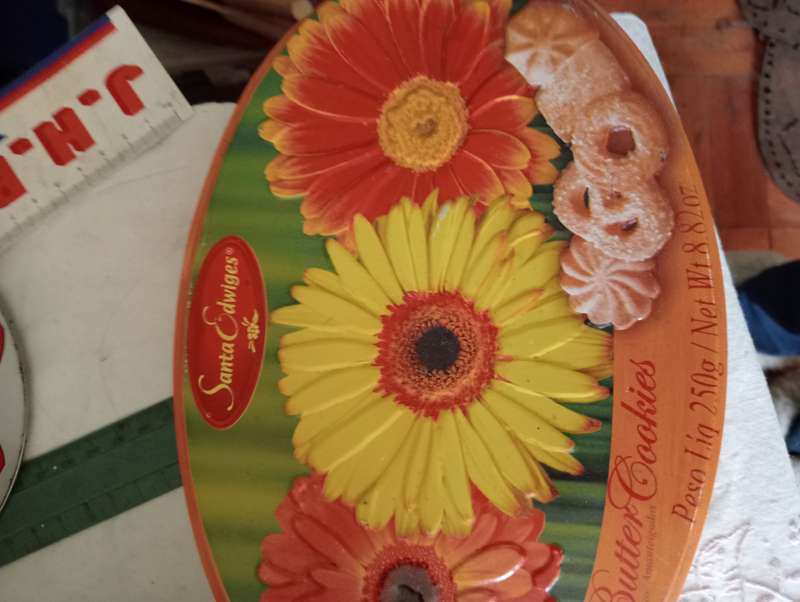 VINTAGE SANTA EDWIGES BUTTER COOKIES TIN