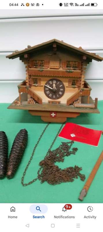 VINTAGE R LOTSCHER SWISS CUCKOO CLOCK