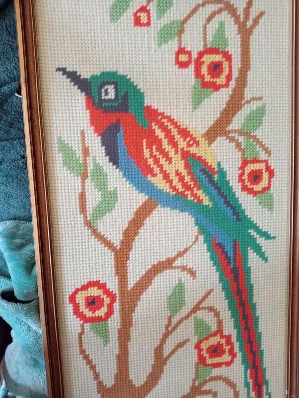 VINTAGE TAPESTRY FRAMED WITH GLASS