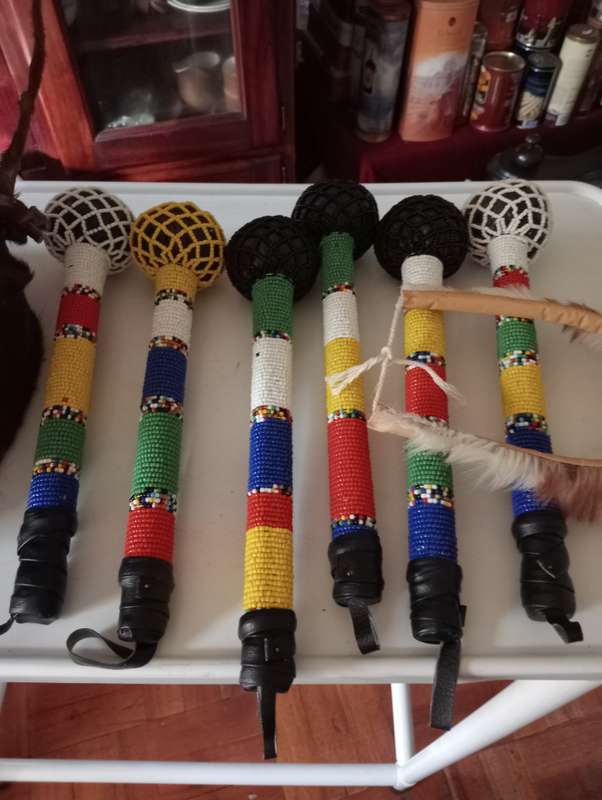 VINTAGE 31 PIECE  TRIBAL DRUM SET CLOTHING ETC
