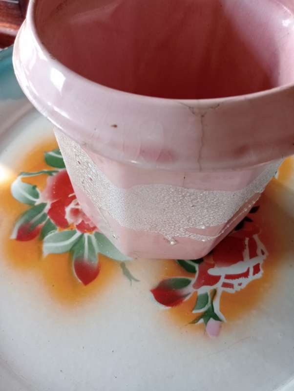 VINTAGE HANDMADE PINK VASE